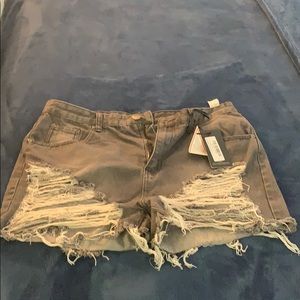 Pretty Little Thing distressed shorts